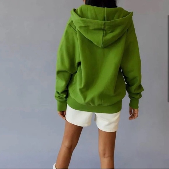 UO Exclusive Champion Reverse Weave Zip Up Green Hoodie - Picture 3 of 8